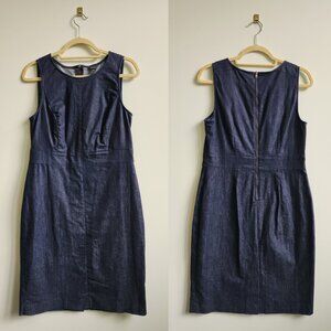 Ann Taylor Denim Sleeveless Back Zipper Fitted Sheath Dress, Size 10